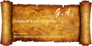 Gasparics Albin névjegykártya